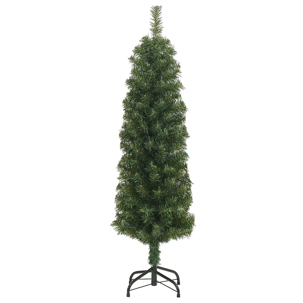 vidaXL Artificial Christmas Tree | Green | PVC | Slim | Collapsible