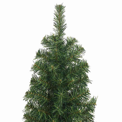 vidaXL Artificial Christmas Tree | Green | PVC, Steel | Slim