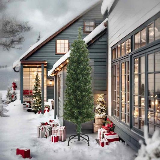 vidaXL Artificial Christmas Tree | Green | PVC | Slim