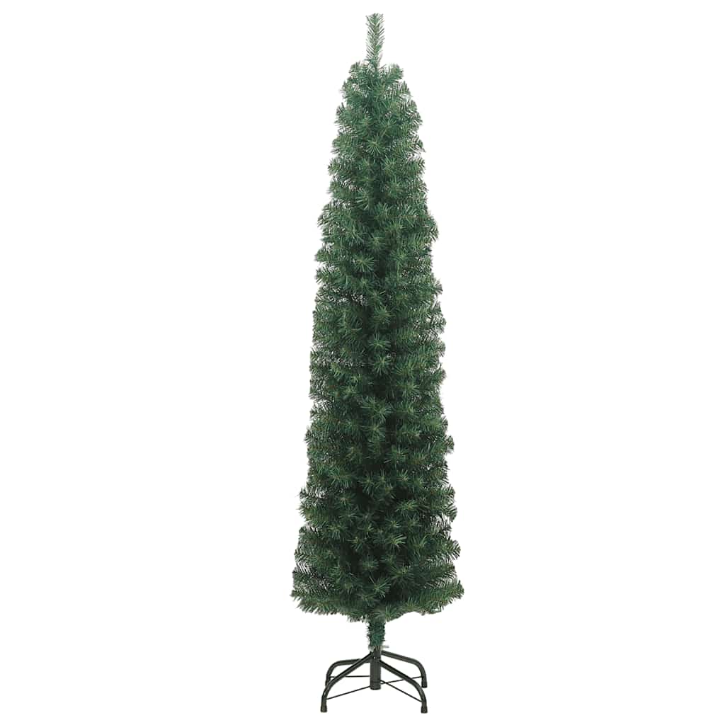 vidaXL Artificial Christmas Tree | Green | PVC | Slim
