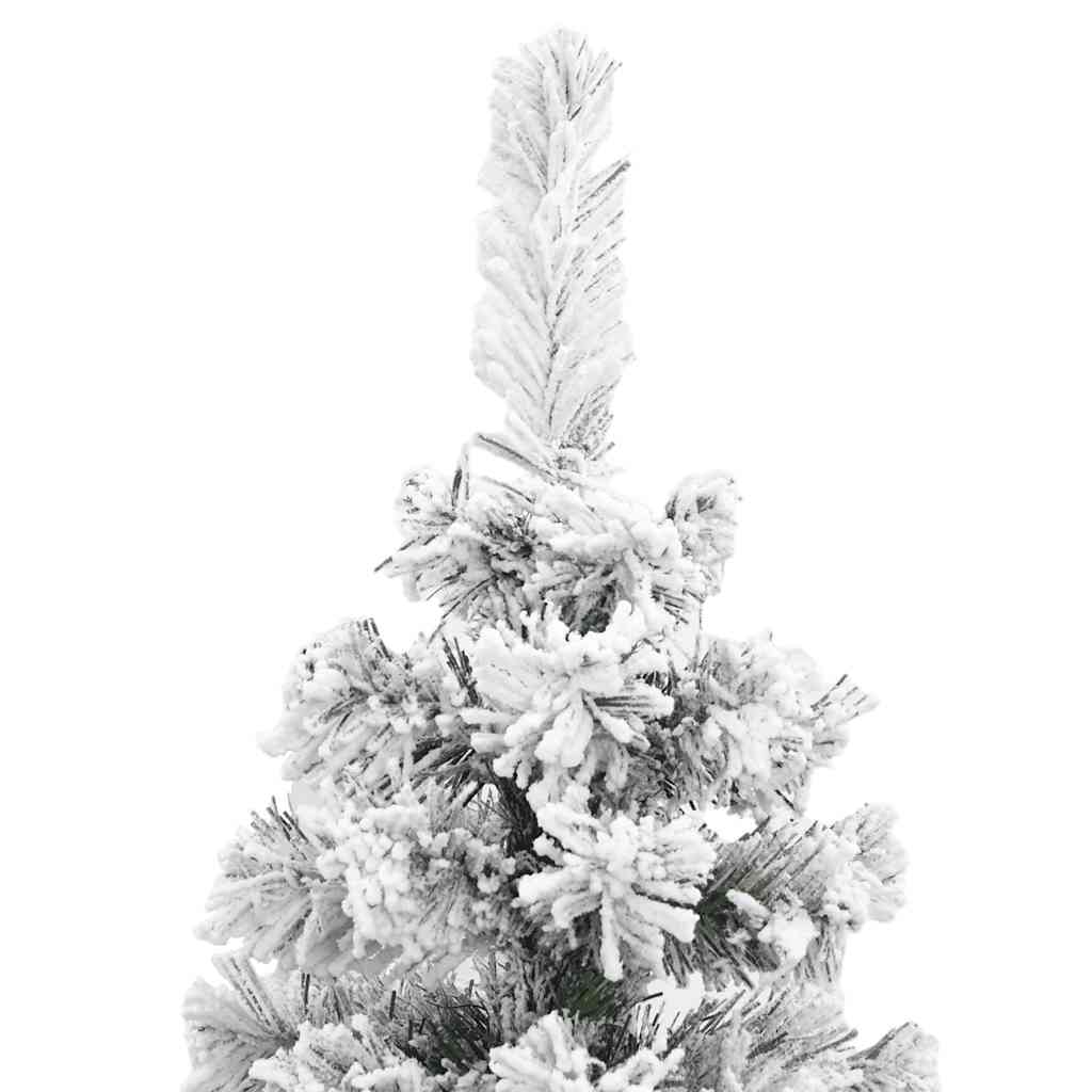 vidaXL Artificial Christmas Tree | Green with flocked white snow | PVC, Steel