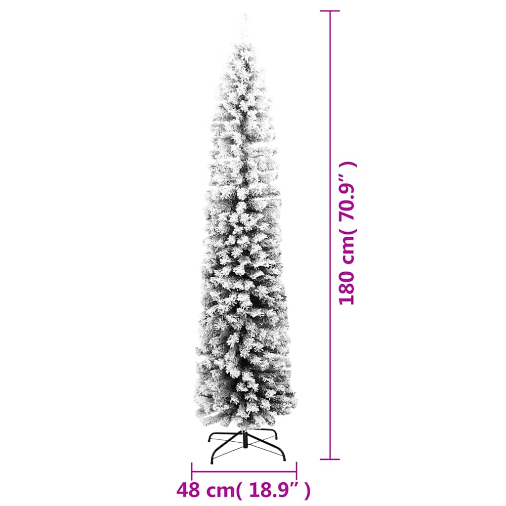 vidaXL Artificial Christmas Tree | Green with flocked white snow | PVC, Steel