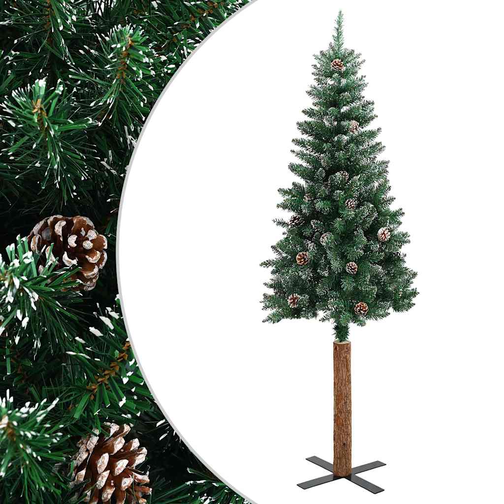 vidaXL Christmas Tree | Green | PVC | 210 cm | Decorative Inlays