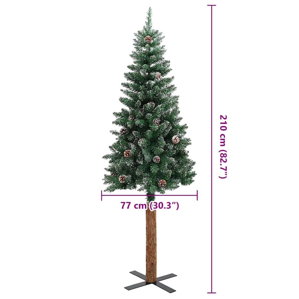vidaXL Christmas Tree | Green | PVC | 210 cm | Decorative Inlays