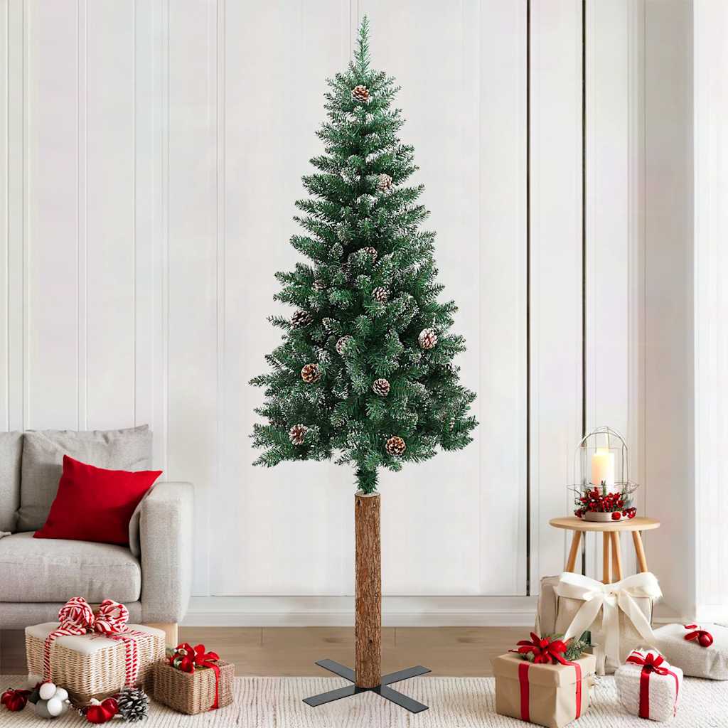 vidaXL Christmas Tree | Green | PVC | 210 cm | Decorative Inlays