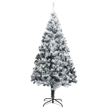 vidaXL Artificial Christmas Tree with Flocked Snow Green 180 cm PVC