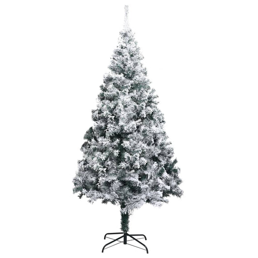 vidaXL Artificial Christmas Tree | Green with white flocked snow | PVC