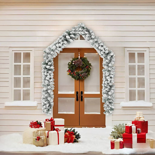 320967 vidaXL Christmas Garland with Flocked Snow Green 5 m PVC