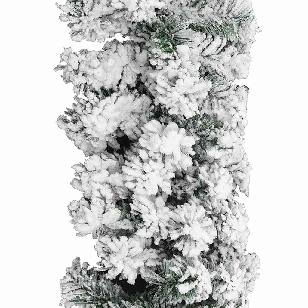 320967 vidaXL Christmas Garland with Flocked Snow Green 5 m PVC