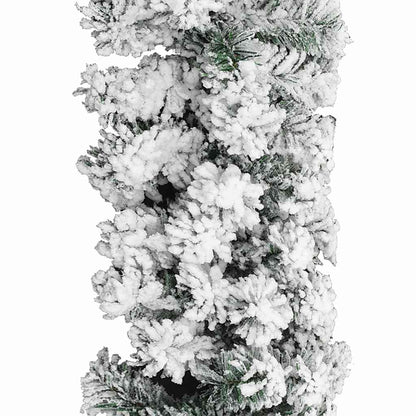 320968 vidaXL Christmas Garland with Flocked Snow Green 10 m PVC