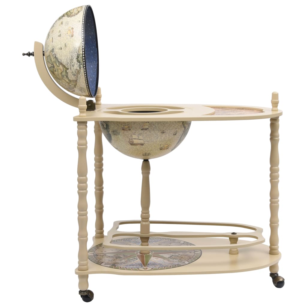 vidaXL Freestanding Globe Bar Wind Stand Eucalyptus Wood Green