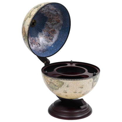 vidaXL Tabletop Globe Bar Wine Stand Eucalyptus Wood Green