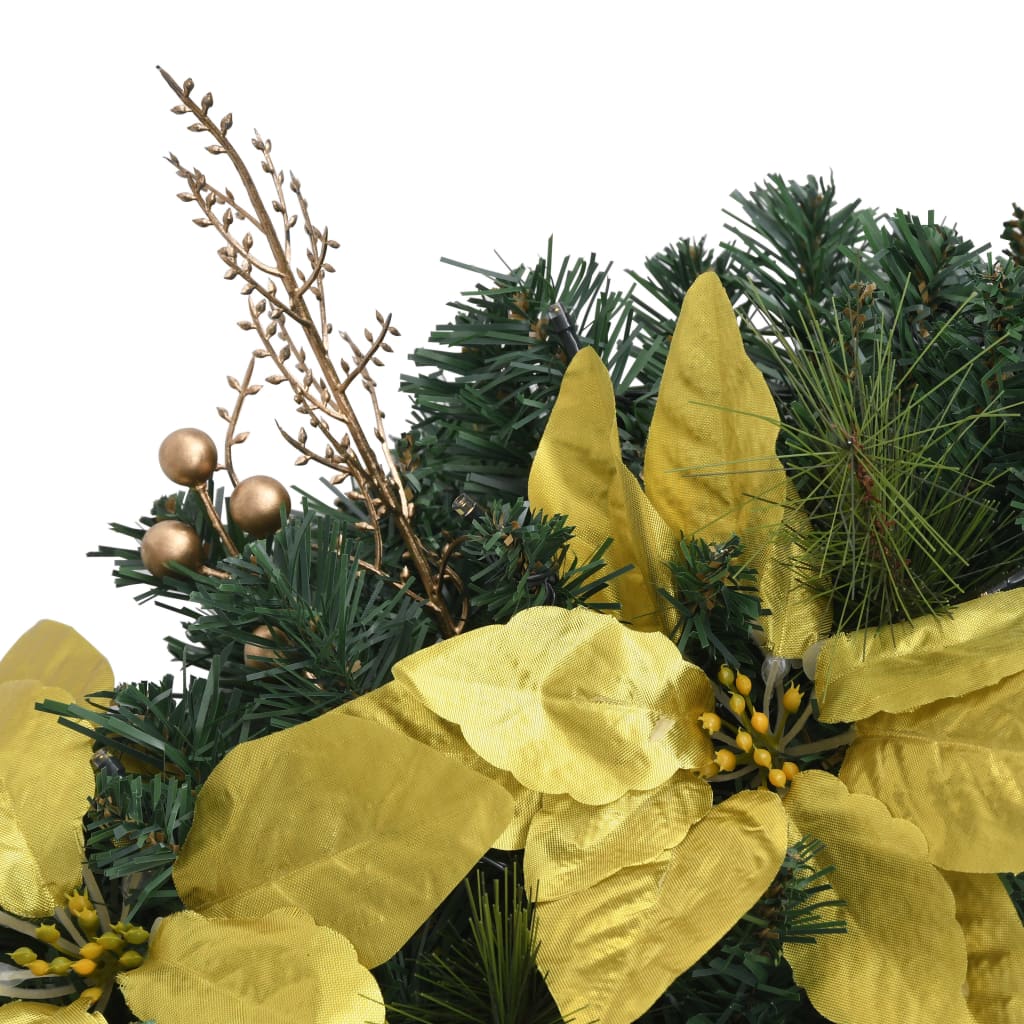 vidaXL Christmas Wreath with LED Lights Green 60 cm PVC