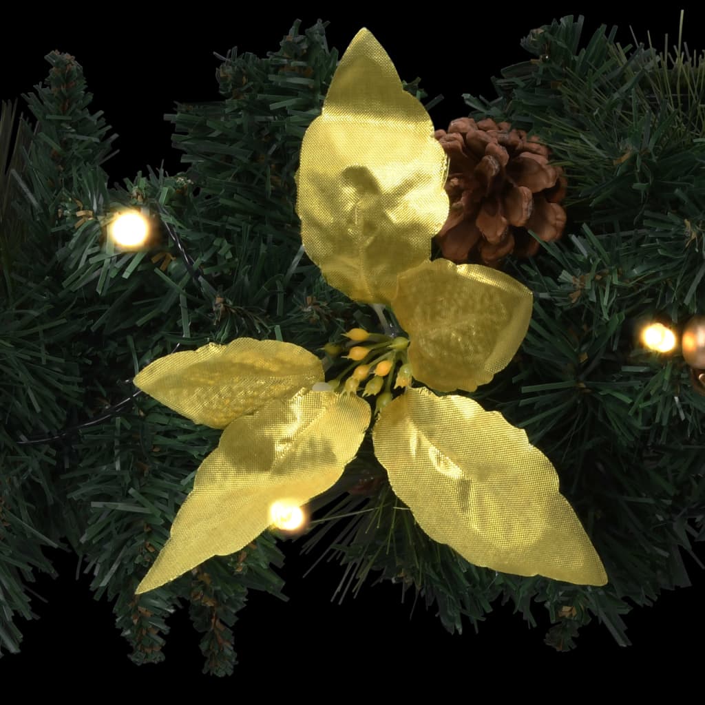 vidaXL Christmas Wreath with LED Lights Green 60 cm PVC