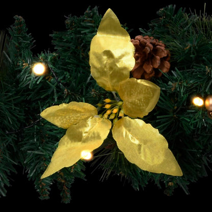 vidaXL Christmas Wreath with LED Lights Green 60 cm PVC