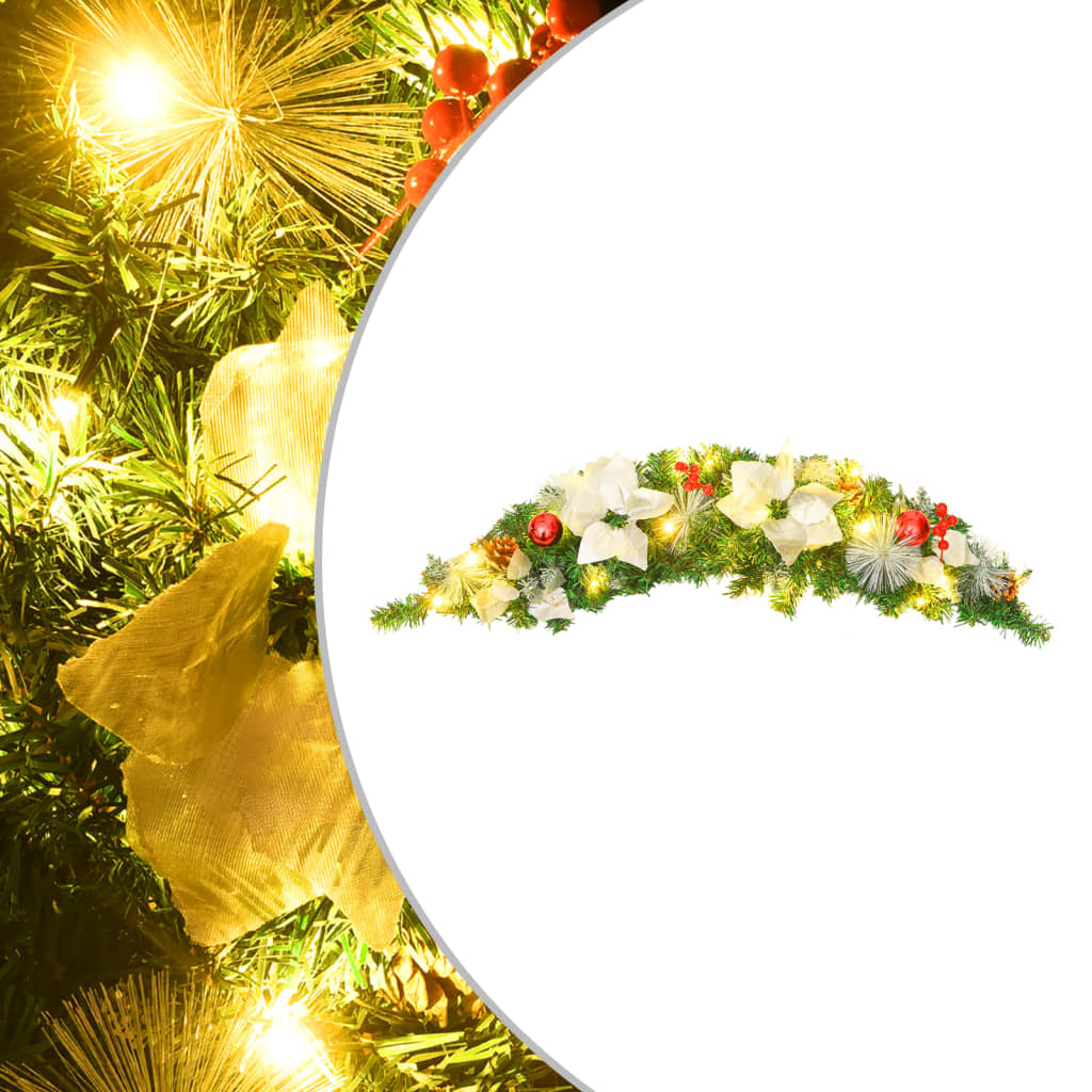 vidaXL Christmas Arch | Green, silver, red | PVC | 90 cm | Decorative Inlays