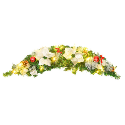 vidaXL Christmas Arch | Green, silver, red | PVC | 90 cm | Decorative Inlays