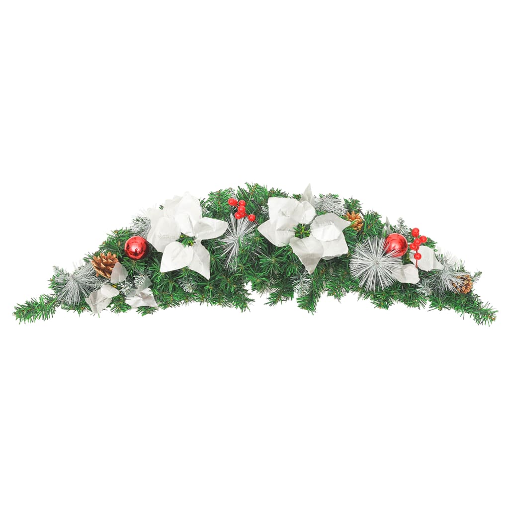 vidaXL Christmas Arch | Green, silver, red | PVC | 90 cm | Decorative Inlays