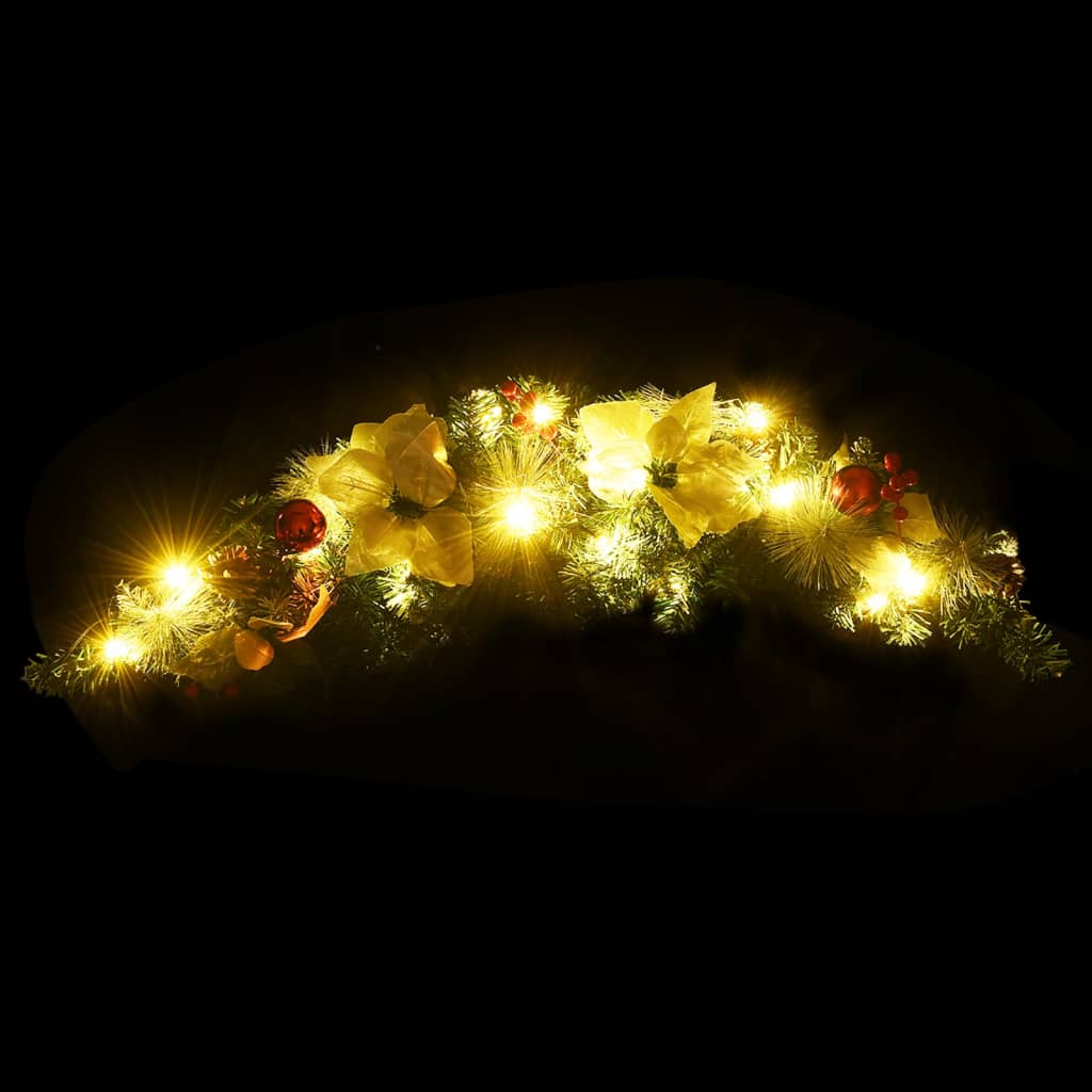 vidaXL Christmas Arch | Green, silver, red | PVC | 90 cm | Decorative Inlays