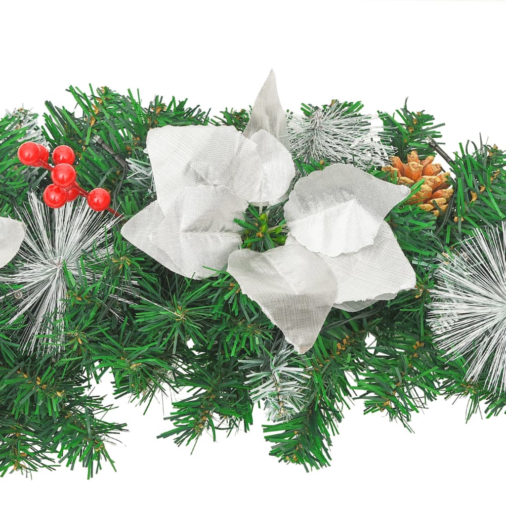vidaXL Christmas Arch | Green, silver, red | PVC | 90 cm | Decorative Inlays