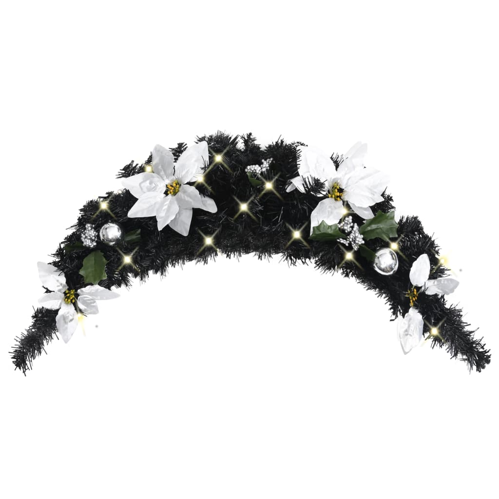 vidaXL Christmas Arch | Black and silver | PVC | Medium | Ornaments