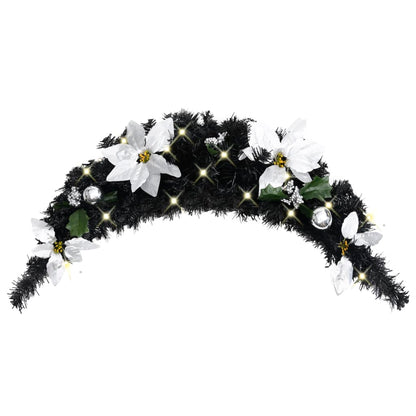 vidaXL Christmas Arch | Black and silver | PVC | Medium | Ornaments