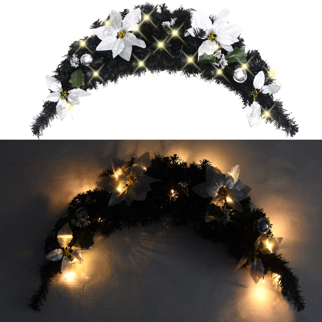 vidaXL Christmas Arch | Black and silver | PVC | Medium | Ornaments