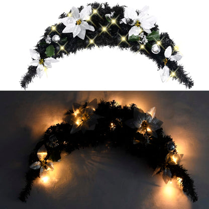 vidaXL Christmas Arch | Black and silver | PVC | Medium | Ornaments