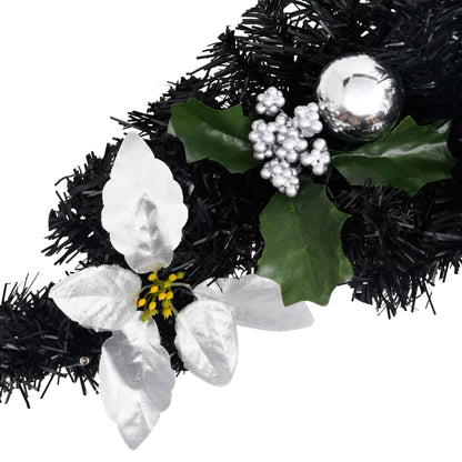 vidaXL Christmas Arch | Black and silver | PVC | Medium | Ornaments