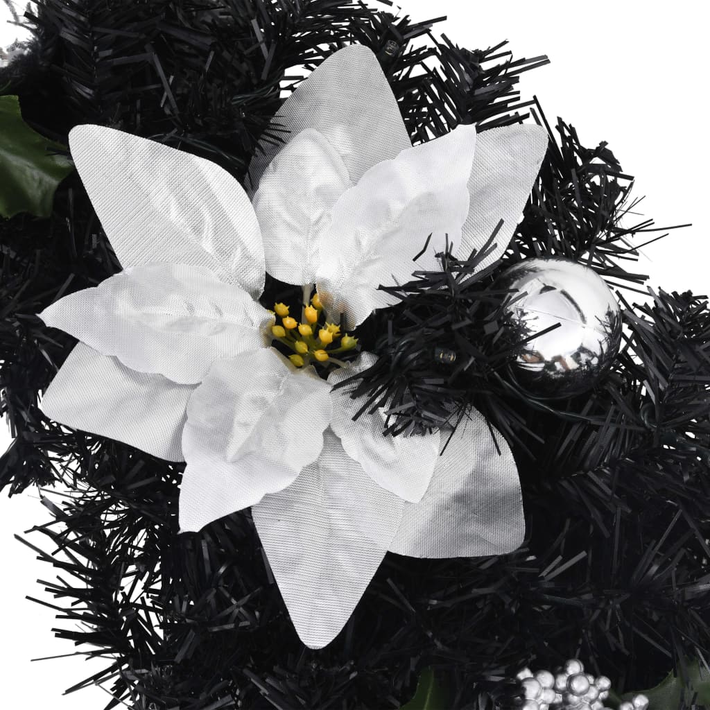 vidaXL Christmas Arch | Black and silver | PVC | Medium | Ornaments