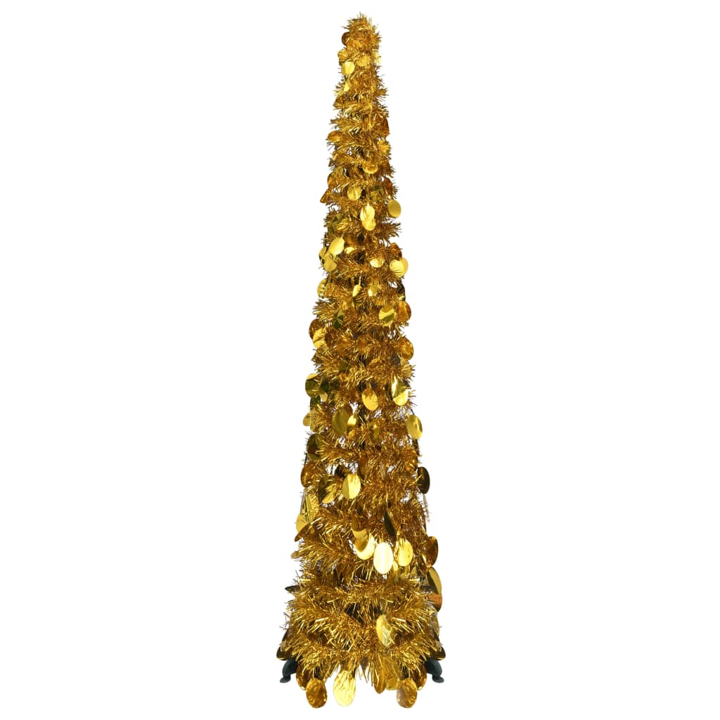 vidaXL Pop-up Christmas Tree | Gold | PET | 120 cm high, compact | Collapsible