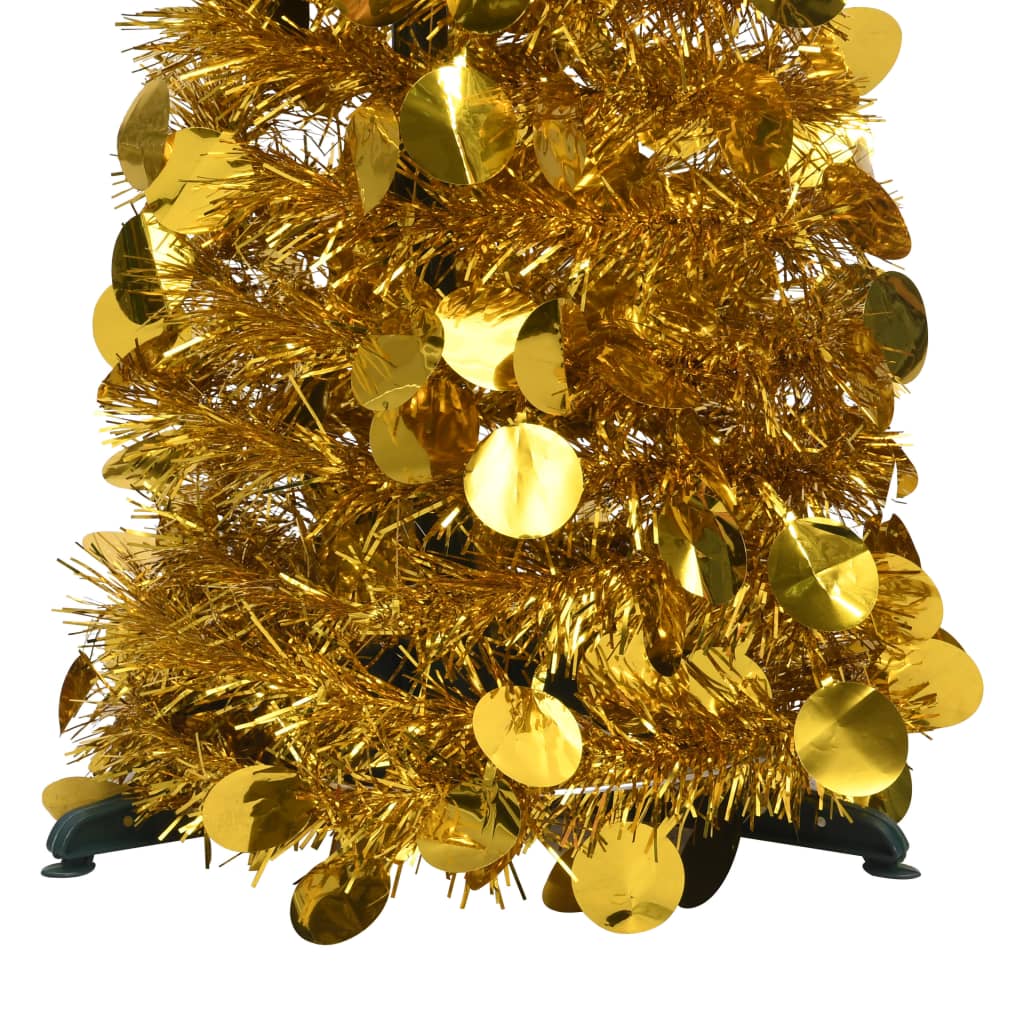 vidaXL Pop-up Christmas Tree | Gold | PET | 120 cm high, compact | Collapsible