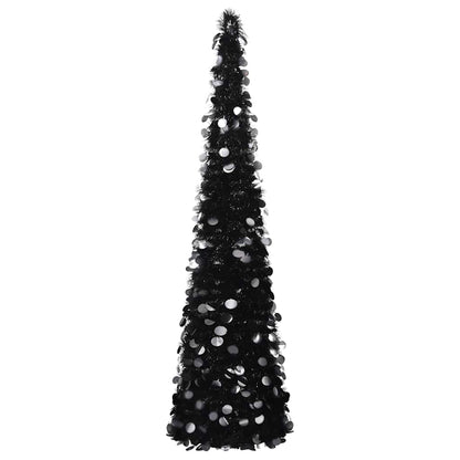 vidaXL Pop-up Artificial Christmas Tree Black 180 cm PET
