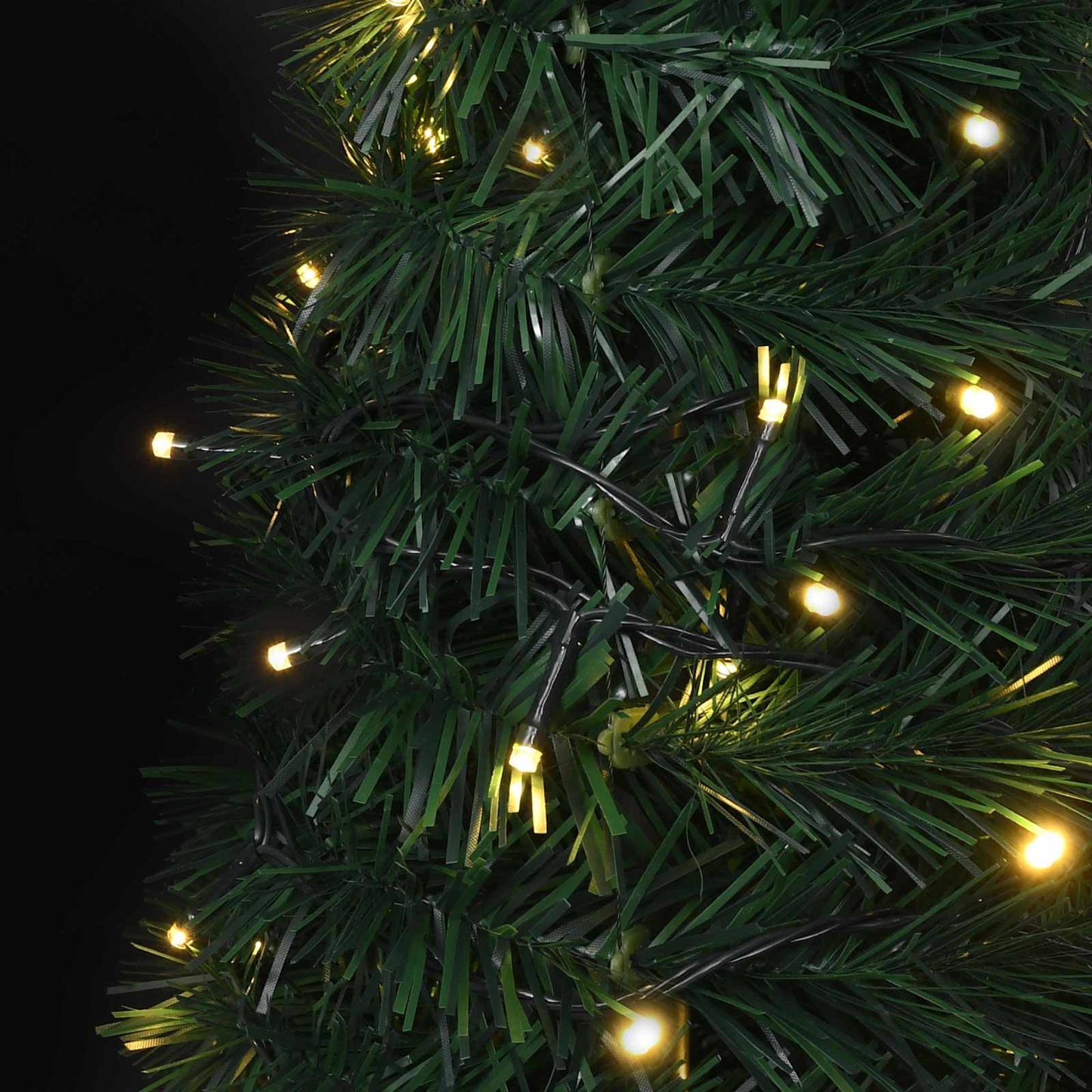 vidaXL Christmas Tree with LED String Lights Green 150 x 150 cm PVC