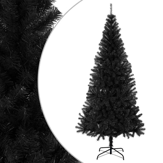 vidaXL Artificial Christmas Tree | Black | PVC, Steel | Large | Durable