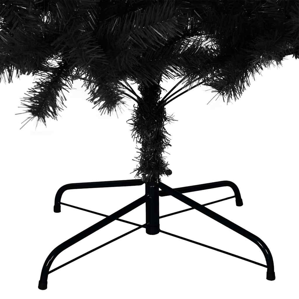 vidaXL Artificial Christmas Tree | Black | PVC, Steel | Large | Durable