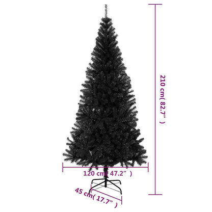 vidaXL Artificial Christmas Tree | Black | PVC, Steel | Large | Durable