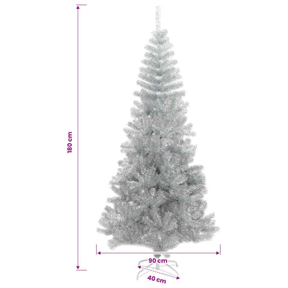 vidaXL Artificial Christmas Tree with Stand Silver 180 cm PET