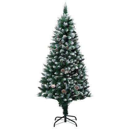 321016 vidaXL Artificial Christmas Tree with Pine Cones and White Snow 180 cm