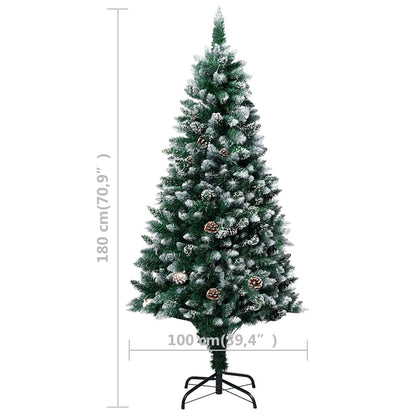 321016 vidaXL Artificial Christmas Tree with Pine Cones and White Snow 180 cm