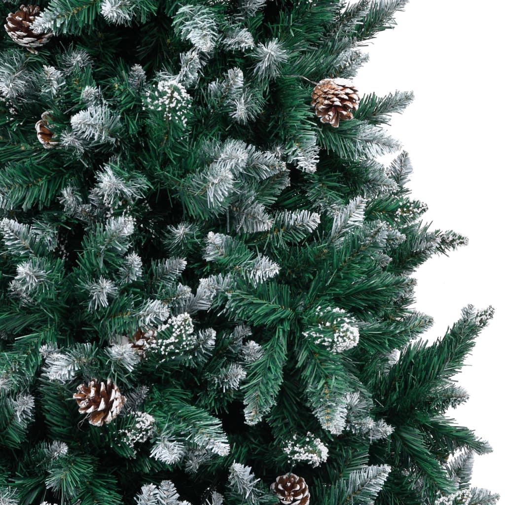 vidaXL Christmas Tree | Green and white | PVC, steel | 210 cm