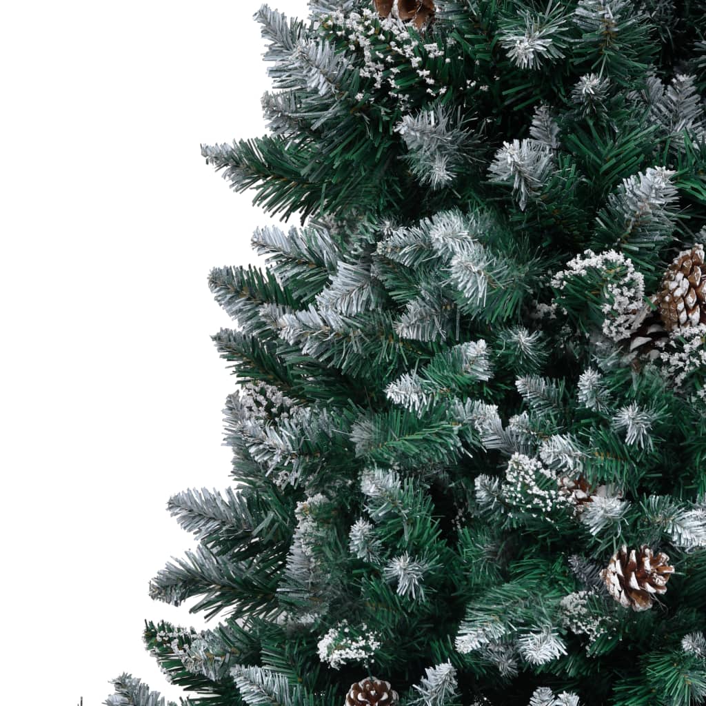 vidaXL Christmas Tree | Green and white | PVC, steel | 210 cm