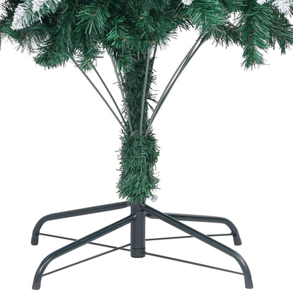 vidaXL Christmas Tree | Green and white | PVC, steel | 210 cm