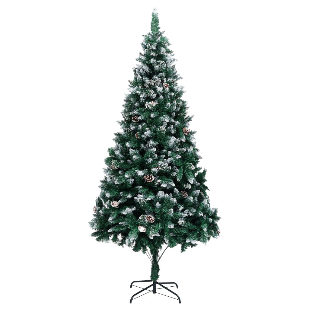 vidaXL Christmas Tree | Green and white | PVC, steel | Large | Decorative Inlays