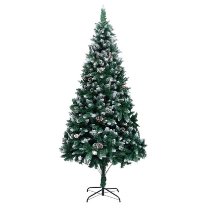 vidaXL Christmas Tree | Green and white | PVC, steel | Large | Decorative Inlays