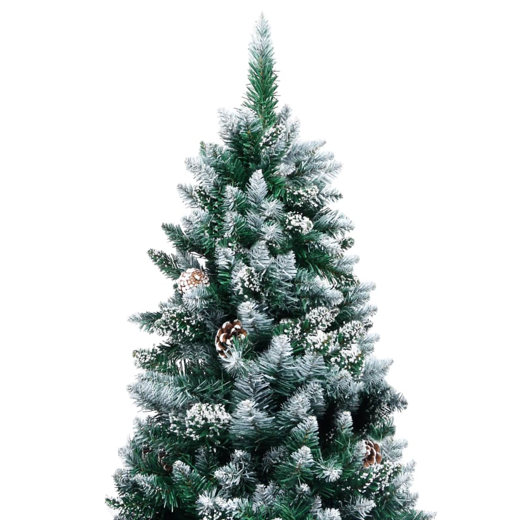 vidaXL Christmas Tree | Green and white | PVC, steel | Large | Decorative Inlays