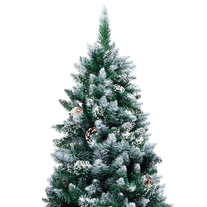 vidaXL Christmas Tree | Green and white | PVC, steel | Large | Decorative Inlays