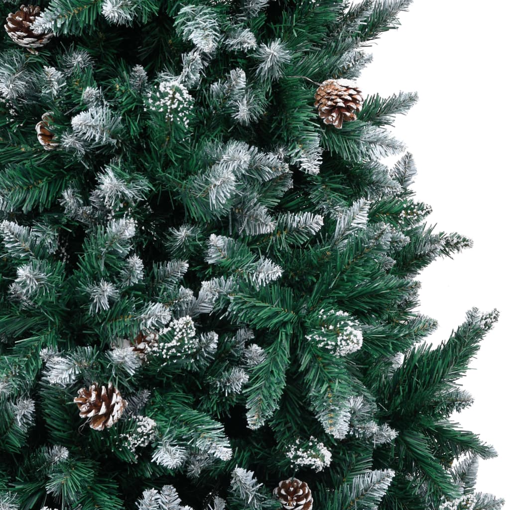 vidaXL Christmas Tree | Green and white | PVC, steel | Large | Decorative Inlays
