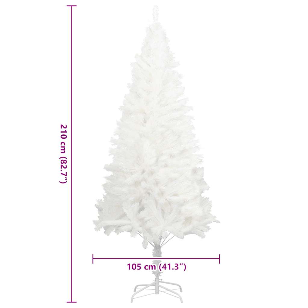 vidaXL Artificial Christmas Tree Lifelike Needles White 210 cm