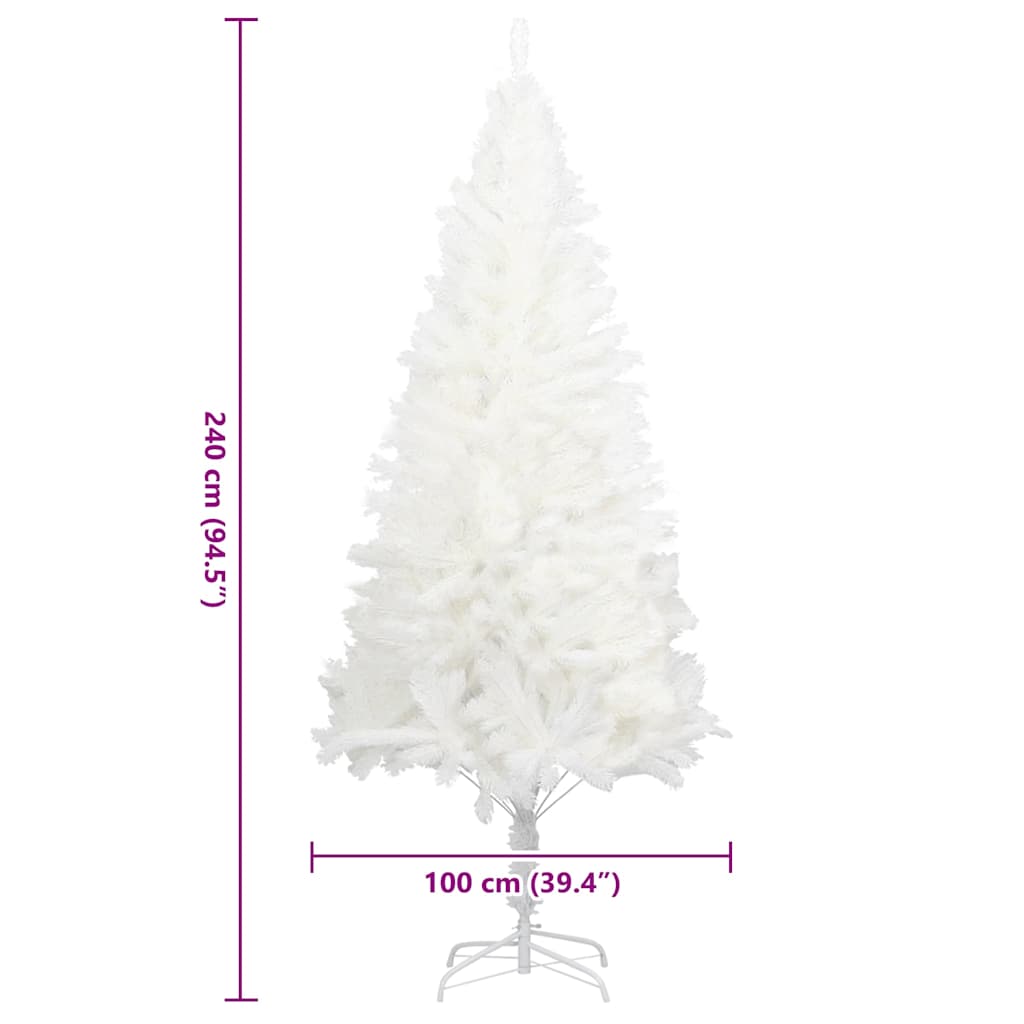 vidaXL Artificial Christmas Tree Lifelike Needles White 240 cm